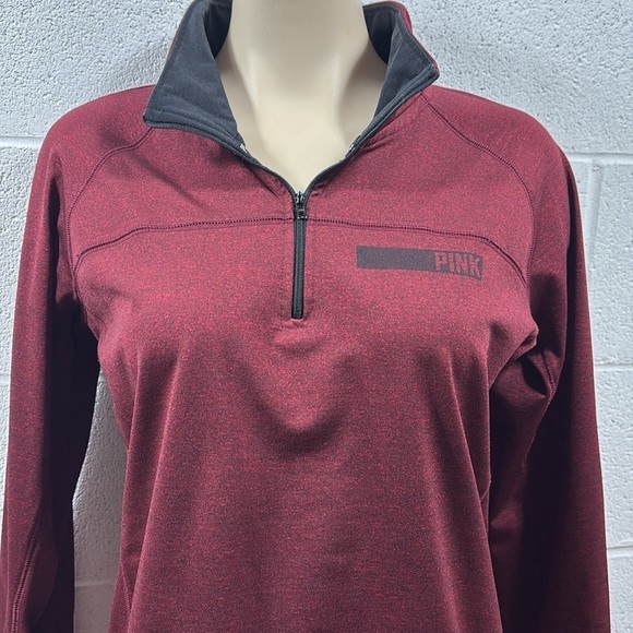 PINK Victoria's Secret Tops - “PINK” burgun and black patterned
Quarter zip long sleeve top